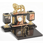 Настольный письменный набор из яшмы и долерита с декором виде льва Manager Organizer варинант исполнения - 2 | Loft Concept в Твери