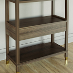 Стеллаж Elsa Dreams Walnut со стеклянными полками и ящиком варинант исполнения - 6 | Loft Concept в Твери