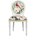 Стул светло-серый из натурального бука с изображением птиц и цветов Blooming Red Birds варинант исполнения - 1 | Loft Concept в Твери