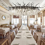 Люстра черная овальная с прозрачными стеклянными подвесками в форме капель FAIRYTREE Light варинант исполнения - 1 | Loft Concept в Твери