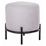 Круглый пуф на металлических ножках с обивкой из рогожки Casey Poof варинант исполнения - 2 | Loft Concept в Твери