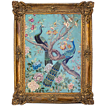 Постер в раме в стиле шинуазри Павлины на дереве Chinoiserie Imperial Garden Peacocks on a Tree Poster варинант исполнения - 2 | Loft Concept в Твери