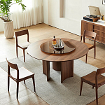 Стол обеденный круглый с двойной столешницей Walnut Wood Table варинант исполнения - 3 | Loft Concept в Твери