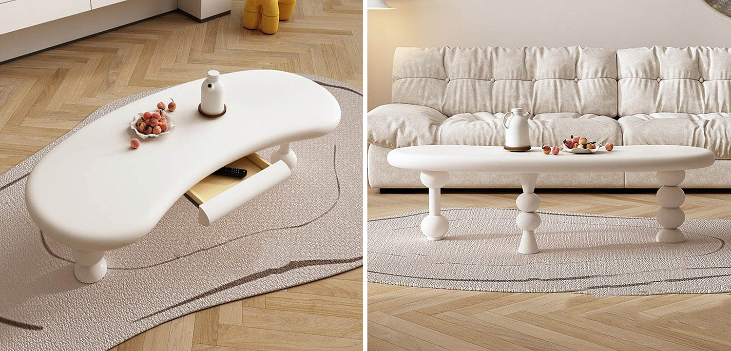 Кофейный стол с ящиком Martina Unique Shape Coffee Table Кофейный стол с ящиком Martina Unique Shape Coffee Table - Loft-Concept в Твери