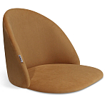 Барный стул со спинкой и металлической подставкой на 3-х деревянных ножках Горчичный Велюр Vendramin Chair варинант исполнения - 2 | Loft Concept в Твери