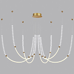 Люстра подвесная с 6-ю изогнутыми плафонами и белыми декоративными шариками PEARLS Suspension варинант исполнения - 3 | Loft Concept в Твери