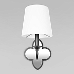 Бра с белым текстильным абажуром и декоративным основанием в виде четырехлистника с зеркальной вставкой Vitorino варинант исполнения - 12 | Loft Concept в Твери