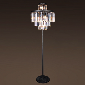 Торшер Odeon Clear Glass Floor Lamp 4 rings