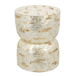 Приставной столик с мозаичным рисунком из раковин устриц Bone Inlay варинант исполнения - 1 | Loft Concept в Твери