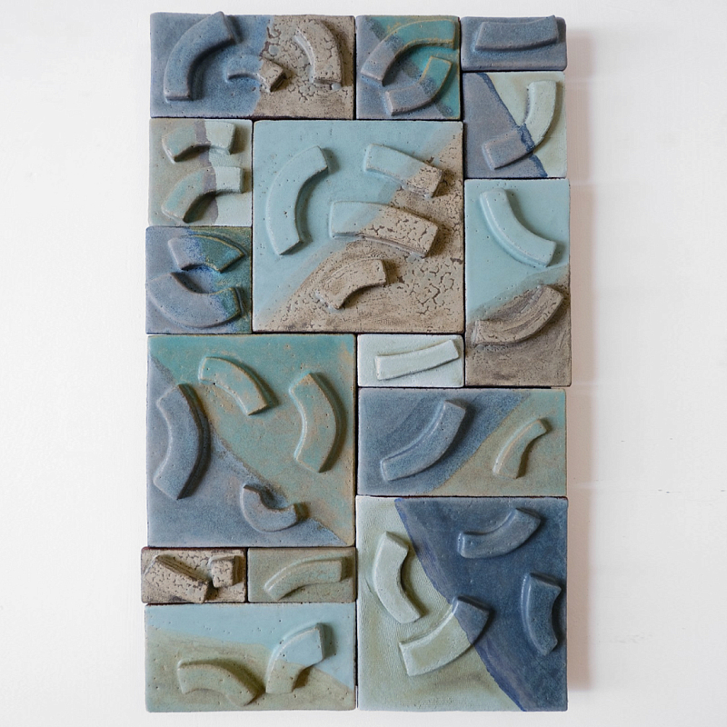 Геометрическое Объемное Панно Blue Curve Голубой Бирюзовый в Твери | Loft Concept 