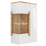 Витрина навесная двухдверная с белым глянцевым фасадом Grace of Furniture варинант исполнения - 1 | Loft Concept в Твери