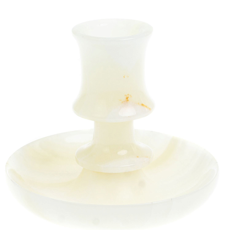 Подсвечник в виде чаши из натурального камня оникс Stone Candlestick Бежевый Подсвечник в виде чаши из натурального камня оникс Stone Candlestick Бежевый в Твери | Loft Concept