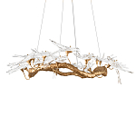 Люстра подвесная с прозрачными стеклянными птичками на ветвях Диаметр 100 см Serip Voa варинант исполнения - 6 | Loft Concept в Твери