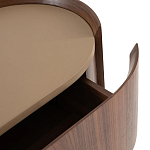 Комод округлой формы с тремя ящиками Walnut and Leather варинант исполнения - 4 | Loft Concept в Твери