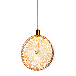 Подвесной светильник с плафоном из рельефного стекла Peony Glass Bronze  варинант исполнения - 4 | Loft Concept в Твери