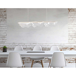 Люстра линейная с 3-мя белыми волнистыми плафонами Wave Line варинант исполнения - 11 | Loft Concept в Твери