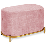 Банкетка овальная пыльно-розовый велюр на 4-х металлических ножках золотого цвета SANJAY варинант исполнения - 1 | Loft Concept в Твери