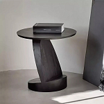 Дизайнерский журнальный столик чёрный с круглой столешницей Arycy варинант исполнения - 5 | Loft Concept в Твери