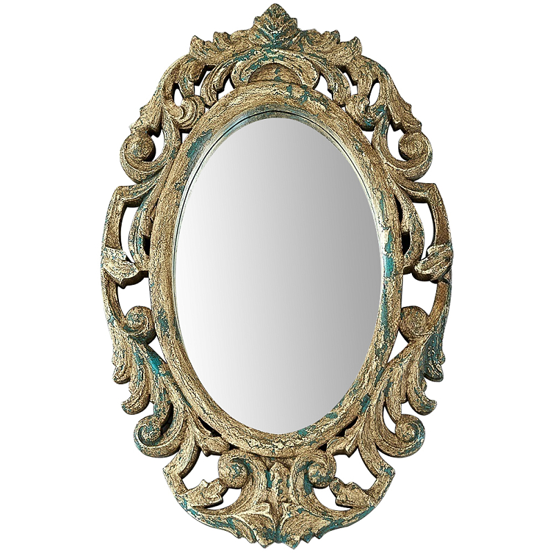 Настенное овальное зеркало Aina Mirror Бежево-серый Зеленый Настенное овальное зеркало Aina Mirror Бежево-серый Зеленый в Твери | Loft Concept
