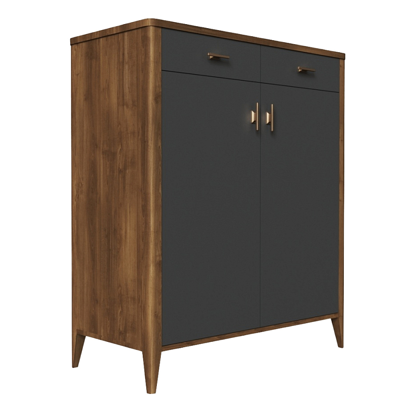 Комод с двумя дверками и ящиками Tasteful Furniture Коричневый Серый Комод с двумя дверками и ящиками Tasteful Furniture Коричневый Серый в Твери | Loft Concept