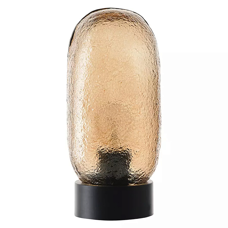 Настольная лампа с янтарным рельефным плафоном Lamp with Frozen Glass Effect Янтарный Черный Настольная лампа с янтарным рельефным плафоном Lamp with Frozen Glass Effect Янтарный Черный в Твери | Loft Concept