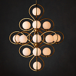 Люстра с закругленным каркасом золотого цвета и белыми плафонами Round Curl варинант исполнения - 3 | Loft Concept в Твери