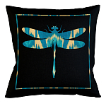 Подушка декоративная стрекоза бирюзово-жёлтая Ikat Pattern варинант исполнения - 1 | Loft Concept в Твери