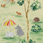 Обои ручная роспись Promenade Original colourway on cream painted silk варинант исполнения - 2 | Loft Concept в Твери