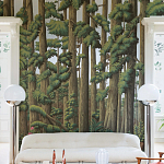 Обои ручная роспись Redwoods Sequoia on Sterling Silver gilded paper варинант исполнения - 3 | Loft Concept в Твери