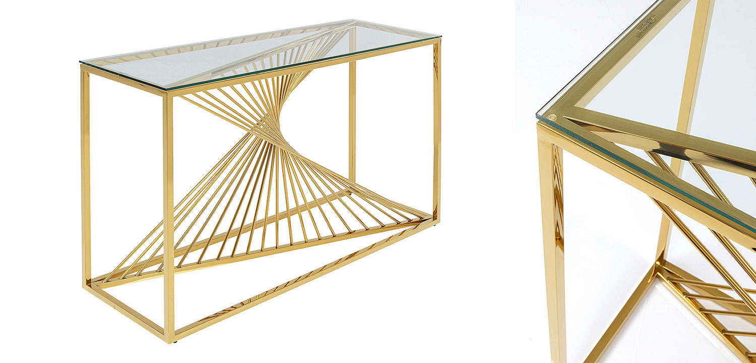 Консоль Golden Whirl with glass surface Консоль Golden Whirl with glass surface - Loft-Concept в Твери