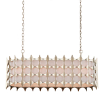 Люстра овальной формы с фактурным серебряным каркасом и тканевым абажуром Silver Honeycomb варинант исполнения - 3 | Loft Concept в Твери