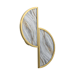 Бра с двумя полукруглыми плафонами из искусственного алебастра в бронзовой оправе Marbella варинант исполнения - 6 | Loft Concept в Твери