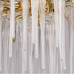 Люстра золотого цвета с декоративными ветками и длинными прозрачными стеклянными подвесами в форме сосулек Droplet Chandelier варинант исполнения - 4 | Loft Concept в Твери