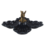 Менажница темно-синяя фарфоровая с бронзовой фигуркой ангела Eden Garden варинант исполнения - 1 | Loft Concept в Твери