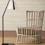 Торшер с черным каркасом и белым тканевым абажуром в форме конуса Stylish Solution варинант исполнения - 4 | Loft Concept в Твери