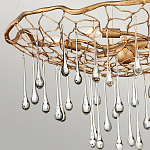 Люстра подвесная золотого цвета с металлическим сетчатым основанием и стеклянными каплевидными подвесками Hinkley варинант исполнения - 5 | Loft Concept в Твери