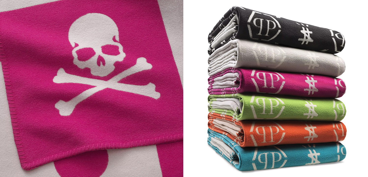Плед Philipp Plein Plaid Cashmere Skull Pink Плед Philipp Plein Plaid Cashmere Skull Pink - Loft-Concept в Твери