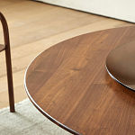 Стол обеденный круглый с двойной столешницей Walnut Wood Table варинант исполнения - 6 | Loft Concept в Твери