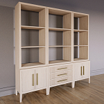 Модульный стеллаж Primo из трех составных элементов Светлый дуб варинант исполнения - 3 | Loft Concept в Твери