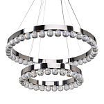 Люстра с двумя кольцами цвета хром и прозрачными хрустальными шарами по периметру Sacramento Transparent Balls Chandelier варинант исполнения - 1 | Loft Concept в Твери