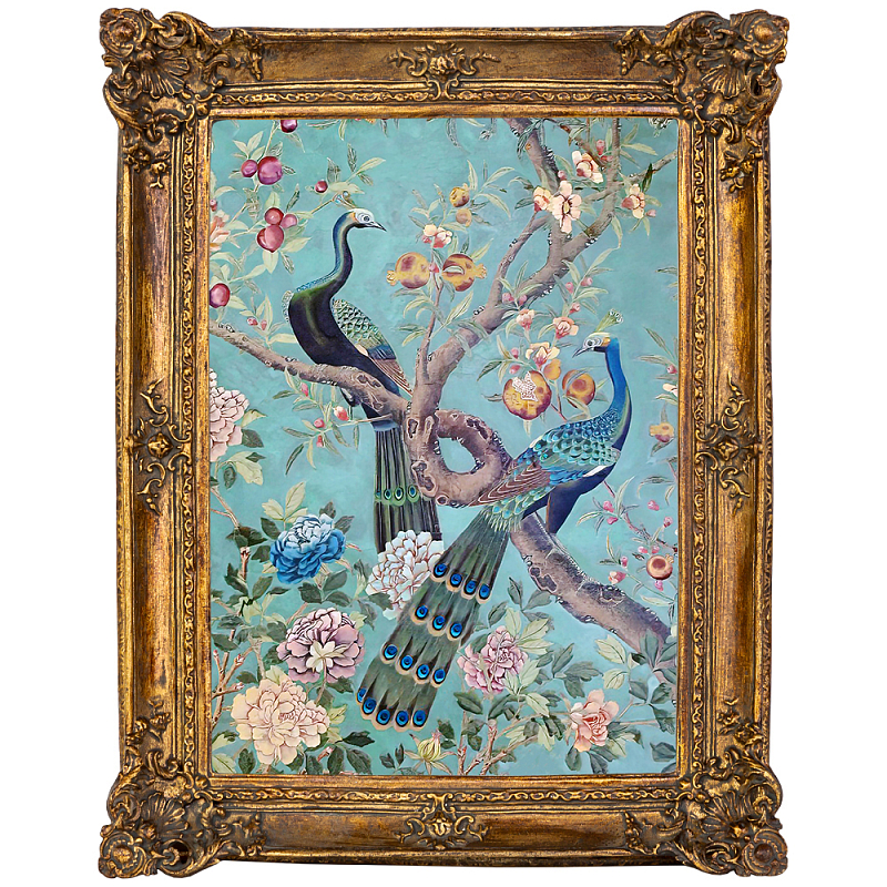 Постер в раме в стиле шинуазри Павлины на дереве Chinoiserie Imperial Garden Peacocks on a Tree Poster Мульти Античная Бронза Постер в раме в стиле шинуазри Павлины на дереве Chinoiserie Imperial Garden Peacocks on a Tree Poster Мульти Античная Бронза в Твери | Loft Concept