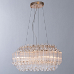 Люстра подвесная многослойная с прозрачными хрустальными трубками и золотистым каркасом Hexagon Tube Light варинант исполнения - 2 | Loft Concept в Твери