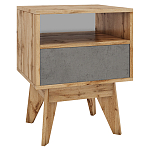 Тумба прикроватная с ящиком и фасадом цвета серый бетон Grace of Furniture варинант исполнения - 1 | Loft Concept в Твери