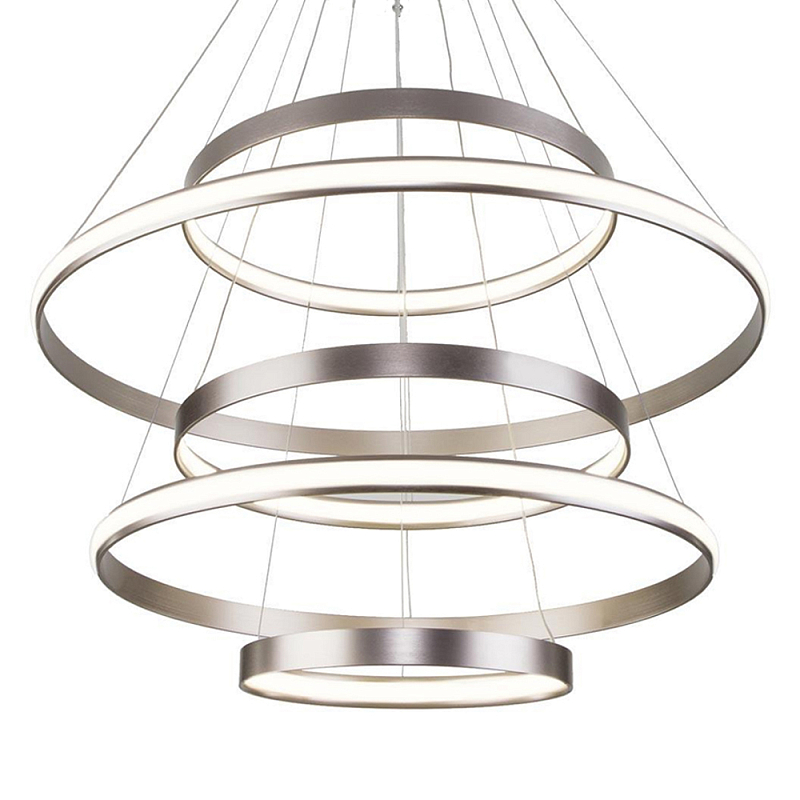 Люстра Light Ring Vertical Silver 5 колец серебро Никель Сатин в Твери | Loft Concept 