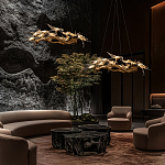 Люстра подвесная с прозрачными стеклянными птичками на ветвях Диаметр 80 см Serip Voa варинант исполнения - 11 | Loft Concept в Твери