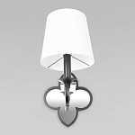 Бра с белым текстильным абажуром и декоративным основанием в виде четырехлистника с зеркальной вставкой Vitorino варинант исполнения - 10 | Loft Concept в Твери