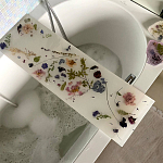 Поднос для ванны из эпоксидной смолы с цветами белая Epoxy Resin Flowers Bath Tray White варинант исполнения - 3 | Loft Concept в Твери