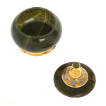 Икорница с крышкой с гравировкой из натурального камня Нефрит Decorative Cavair Dishes варинант исполнения - 5 | Loft Concept в Твери