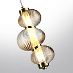 Подвесной светильник с 3-мя рифлеными стеклянными шарами Marcelh Light варинант исполнения - 5 | Loft Concept в Твери