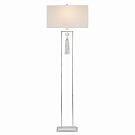 Торшер с прямоугольным тканевым абажуром на белом мраморном основании Silver Threads варинант исполнения - 1 | Loft Concept в Твери